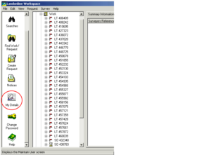 Landonline workspace with My Details circled