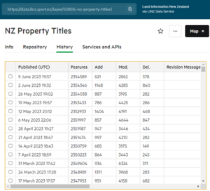 Use the checkboxes on the left to select the two revisions you wish to generate a changeset for