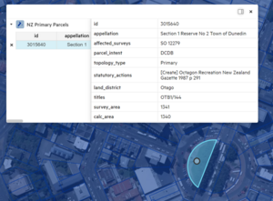 To view the attribute data, click inside a polygon or on a point or line on the map.