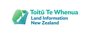 Toitū Te Whenua Land Information New Zealand logo