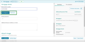 Example of toggle for all obligations or Fixed Sum in New Landonline.