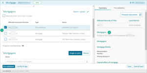 Example of places to select instruments to mortgage in New Landonline.