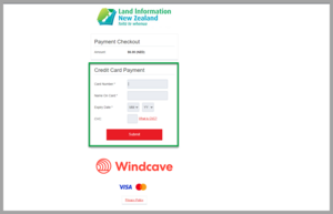 Example of where to enter credit card details.