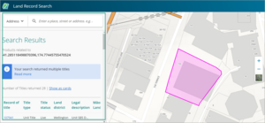 Example of land records when select map.