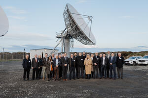 Minister for Land Information Hon Chris Penk opening the new SouthPAN Awarua Uplink Processing Centre