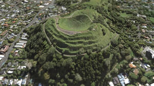 Aerial image of Maungawhau / Mount Eden from LINZ Basemaps