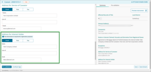 Example of fields to add address.