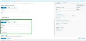 Enter address details fields.