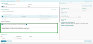 Checkbox and field to mark direct relationship.