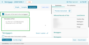 Field to enter info and checkbox.