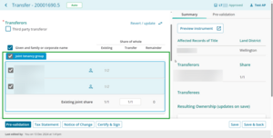 Example of transferors fields.