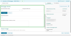 Fields to input mortgage details.