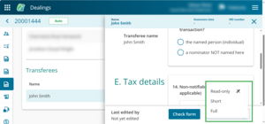 Tax statement format options.