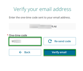 Verify email button.