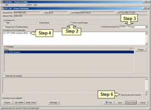 Prepare a partial discharge as to part of a title - process