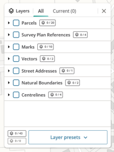 Screenshot of layer control panel. No layers are selected.