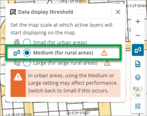 Screenshot of Data Display Threshold – Medium -