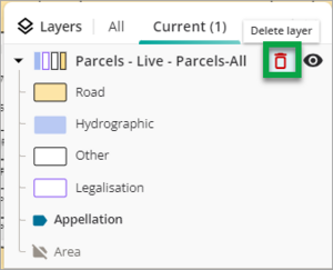 Screenshot of Delete layer 