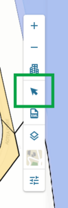 screenshot of map control toolbar highlighting the change selection mode icon.