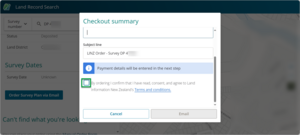 Example of where you need to tick to confirm you understand the terms and conditions of a survey order.