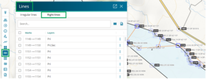Image of Lines panel showing choices of right-lines and irregular lines 