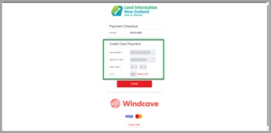 Example of payment screen