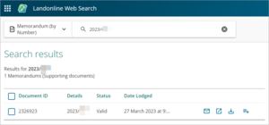 Memorandum search result 