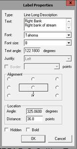 Screen shot of label properties window