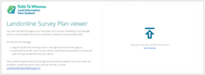 Screenshot of the Landonline Survey Plan viewer. 