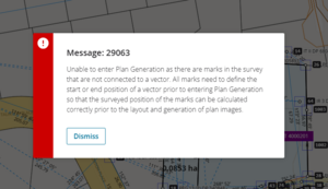 Error message 29063 when trying to enter plan generation and capture not complete.