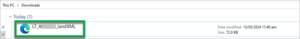 Screenshot of downloaded LandXML 