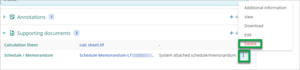 Screenshot of popup to delete a supporting doc 