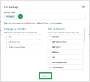 A screenshot showing how to rename a package 