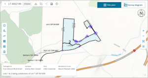 Screenshot of survey plan displayed in the CSD viewer. 