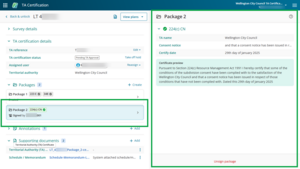 image of the TA certification screen. The signed package is highlighted on both panels.