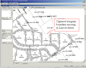 Shows irregular boundary missing in Layout Sheets