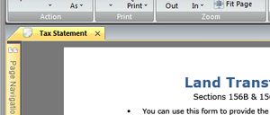 Screenshot of preview screen showing &#039;Tax Statement&#039; tab 