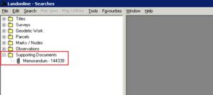 Searches window with Supporting Documents highlighted