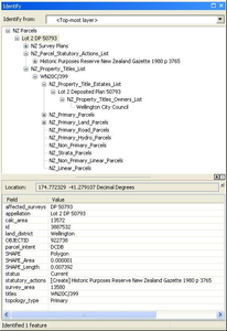 ArcMap Feature Identify Tool screenshot