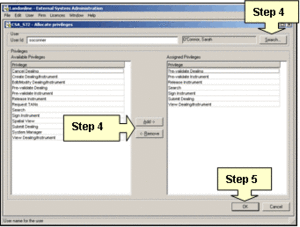 Change a user's privileges - process